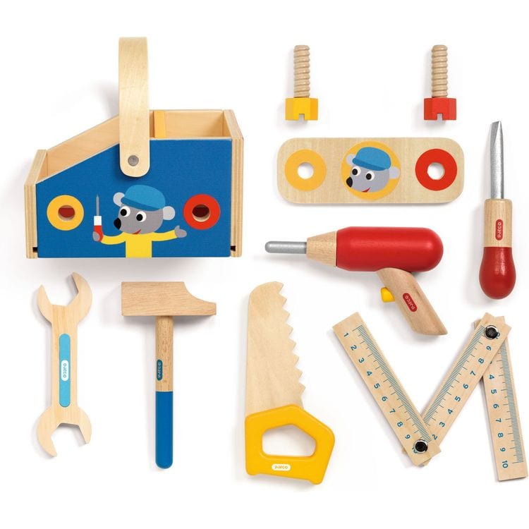 Minibrico Pretend Play Wooden Toolbox - FAO Schwarz