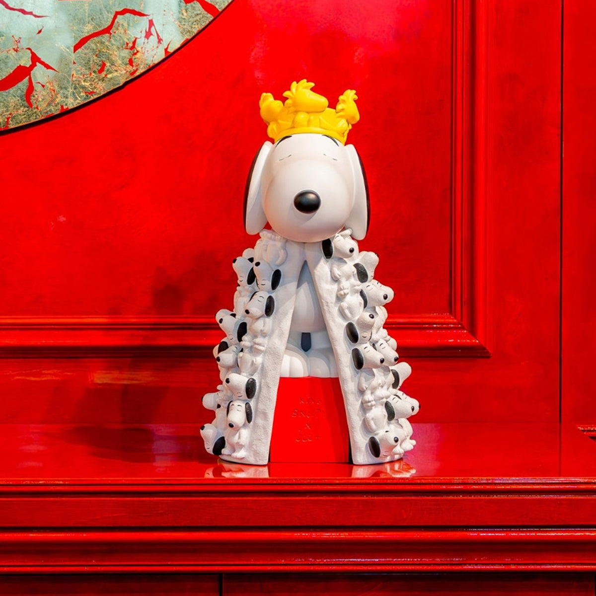 Snoopy King Figure with Mini Snoopies on Cape & Woodstock Crown – 17″ - FAO Schwarz