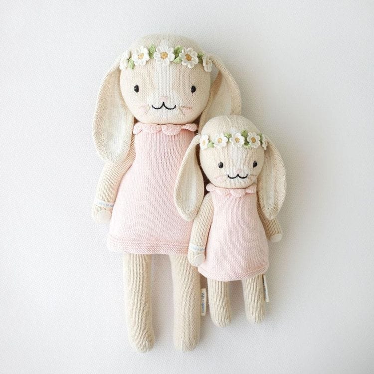 Little 13″ Hannah the Bunny (Blush) Hand-Knit Doll - FAO Schwarz
