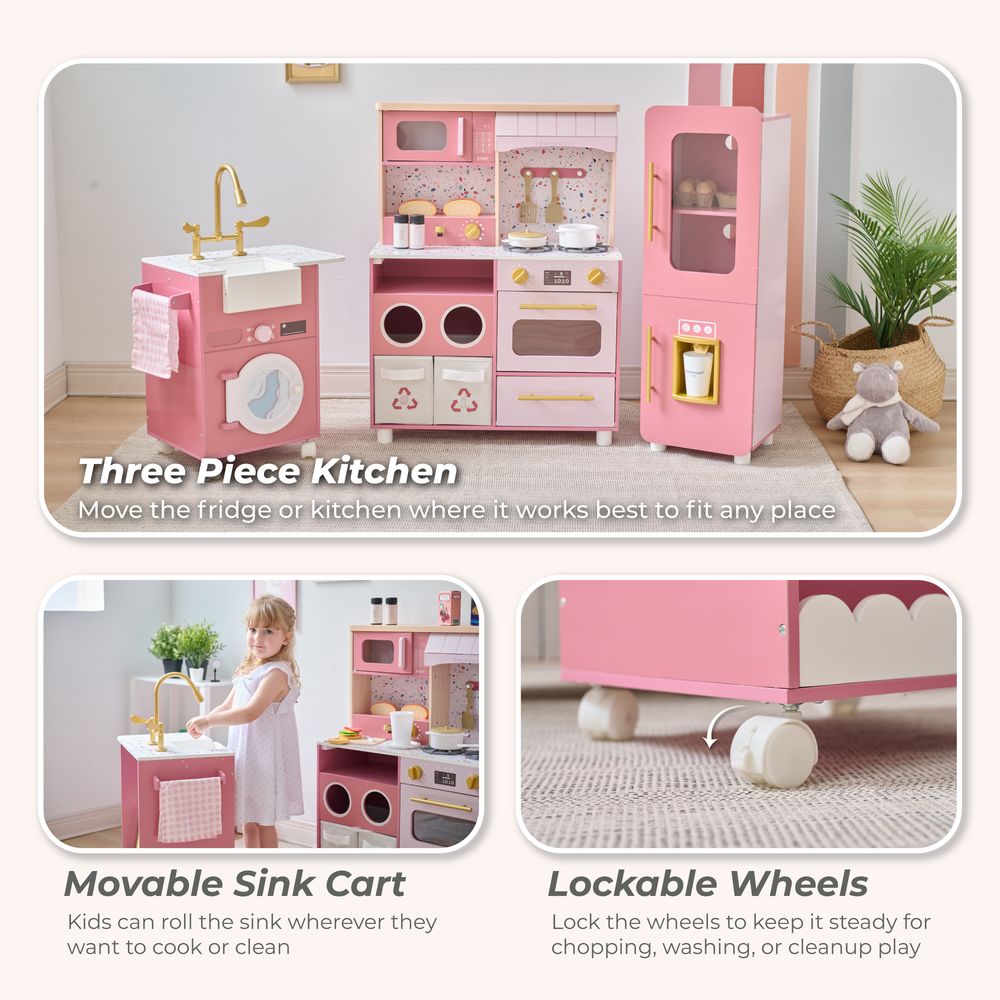 Little Chef Savannah Wooden Play Kitchen with 3 Modular Pieces - FAO Schwarz