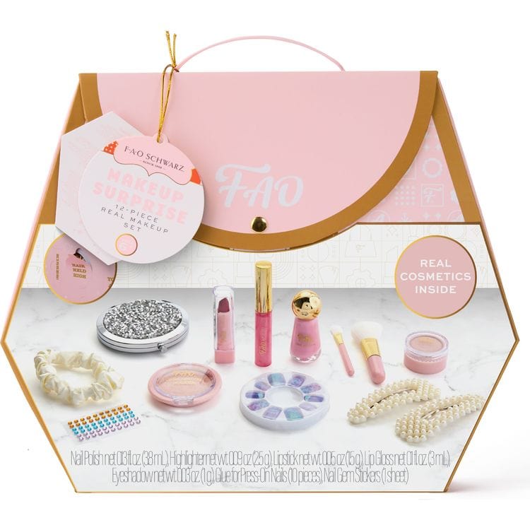 12 Piece Makeup Surprise Real Makeup Set - FAO Schwarz
