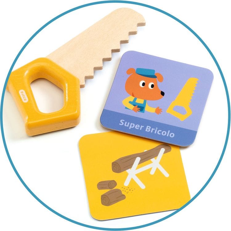 Super Bricolo Pretend Play Wooden Toolbox - FAO Schwarz