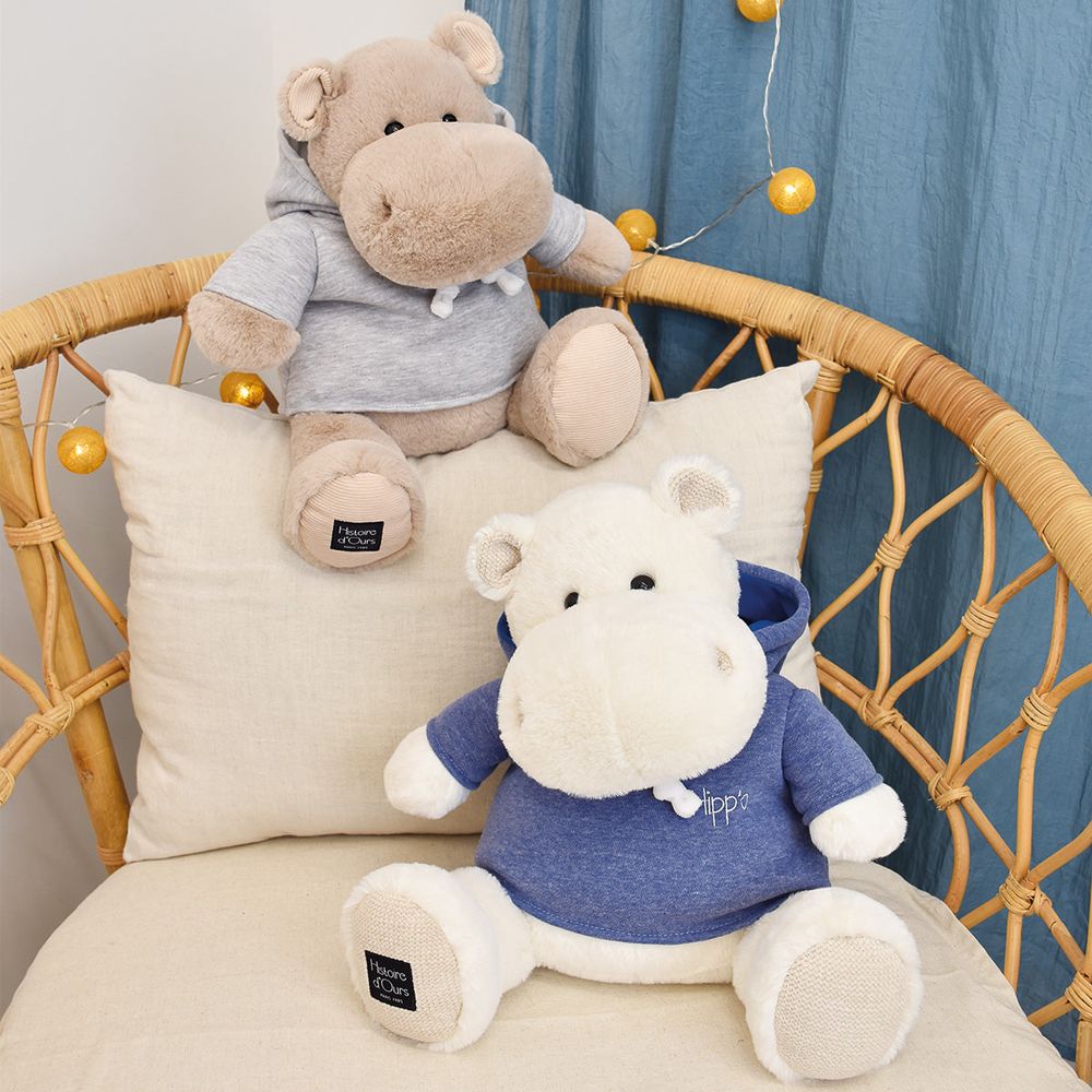 Hippo Plush with Grey Sweatshirt - FAO Schwarz