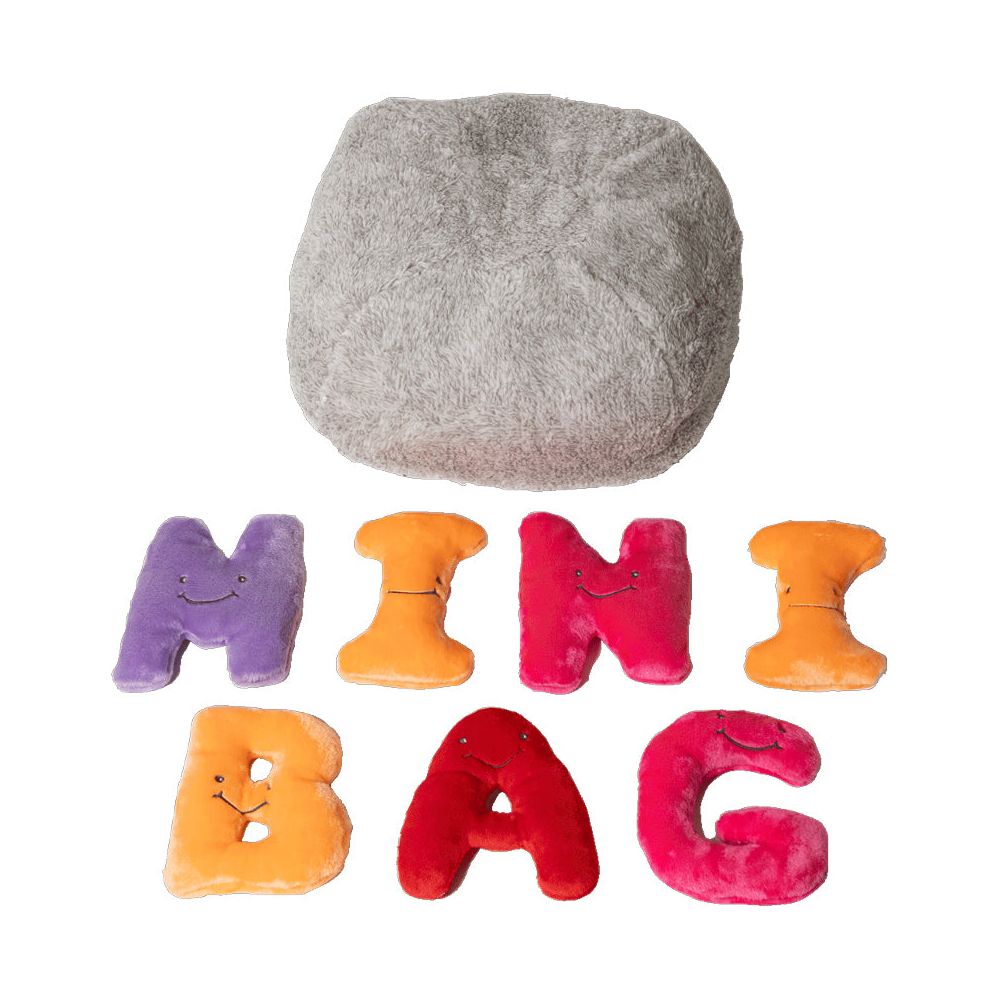 Alphabet Plush Mini Set – Rainbow Letters with Light Grey Bag - FAO Schwarz