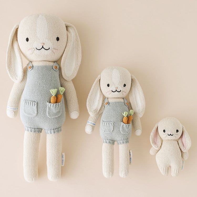 7″ Baby Bunny (Oatmeal) Hand-Knit Doll - FAO Schwarz