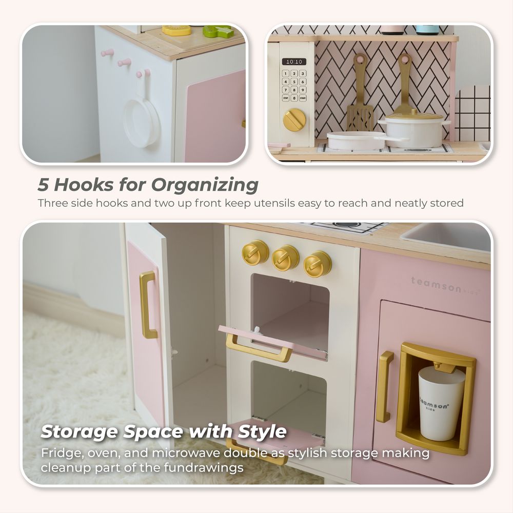 Little Chef Hampton Wooden Play Kitchen with Ice Dispenser & Sink - FAO Schwarz