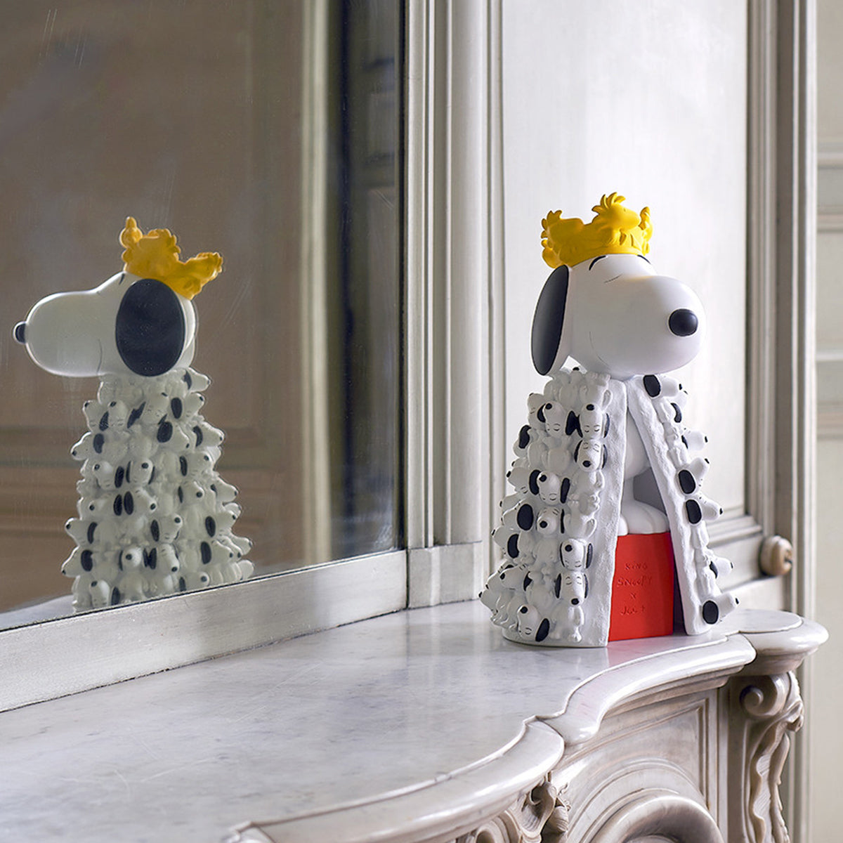 Snoopy King Figure with Mini Snoopies on Cape & Woodstock Crown – 17″ - FAO Schwarz