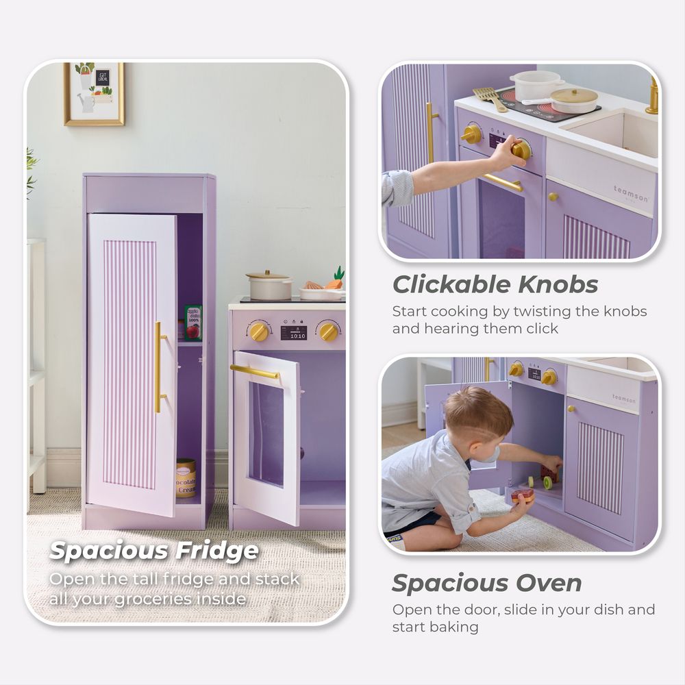 Little Chef Chester Wooden Play Kitchen with Large Fridge & Sink - FAO Schwarz