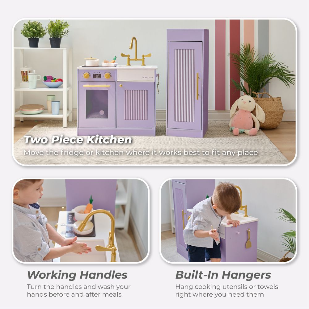 Little Chef Chester Wooden Play Kitchen with Large Fridge & Sink - FAO Schwarz