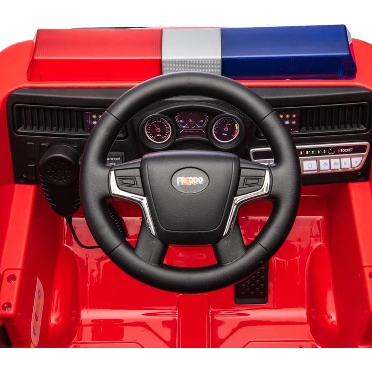 12V Freddo Firetruck 1-Seater Ride On - FAO Schwarz