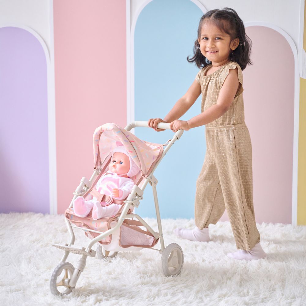 Olivia’s Little World Confetti Doll Jogging Stroller with Retractable Canopy - FAO Schwarz
