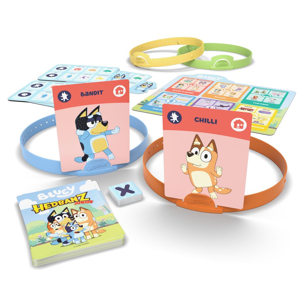 Bluey Hedbanz Jr. Picture Guessing Card Game - FAO Schwarz