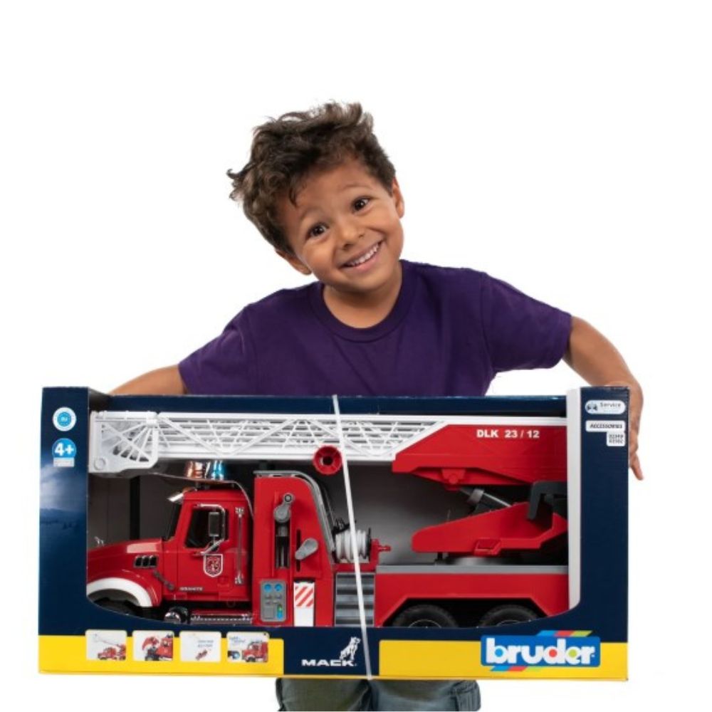 MACK Granite Fire Engine with Water Pump and Light & Sound - FAO Schwarz