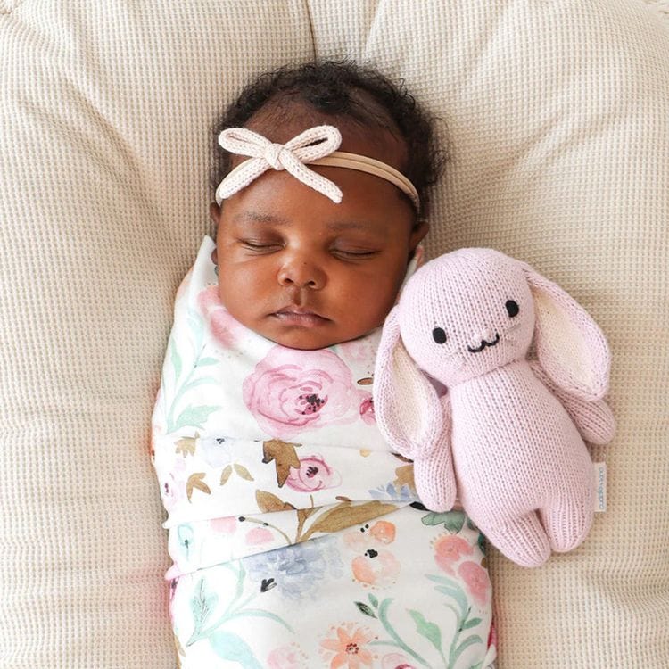 7″ Baby Bunny (Lilac) Hand-Knit Doll - FAO Schwarz