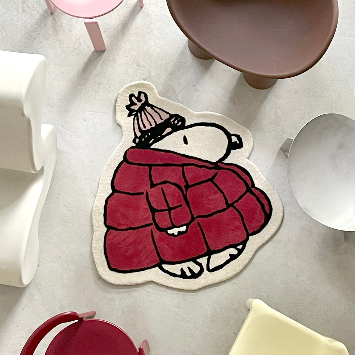 Snoopy Puffer Jacket Rug – Red - FAO Schwarz