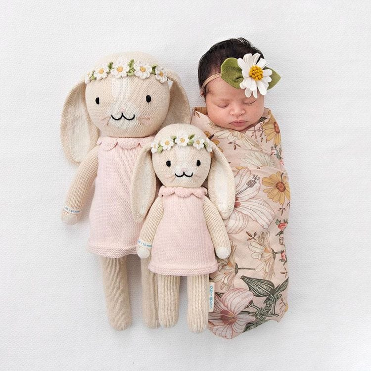 Little 13″ Hannah the Bunny (Blush) Hand-Knit Doll - FAO Schwarz
