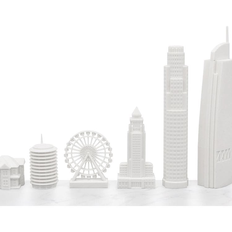 Los Angeles Edition Acrylic Chess Set with Marble Hatch Board - FAO Schwarz